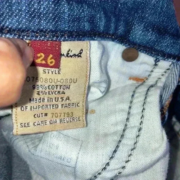 7 For All ManKind Boot Cut Blue Jeans Size 26 - Picture 11 of 13